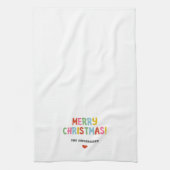 Modernes farbenfrohes Frohe Weihnachten Geschirrtuch (Vertikal)