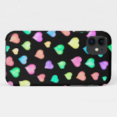Modernes, farbenfrohes Herzmuster Case-Mate iPhone Hülle (Rückseite (Horizontal))