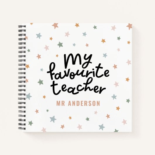 Modernes, farbenfrohes Lieblingssterngeschenk für Notizblock (Vorderseite)