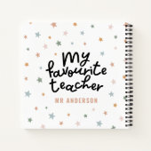 Modernes, farbenfrohes Lieblingssterngeschenk für Notizblock (Rückseite)