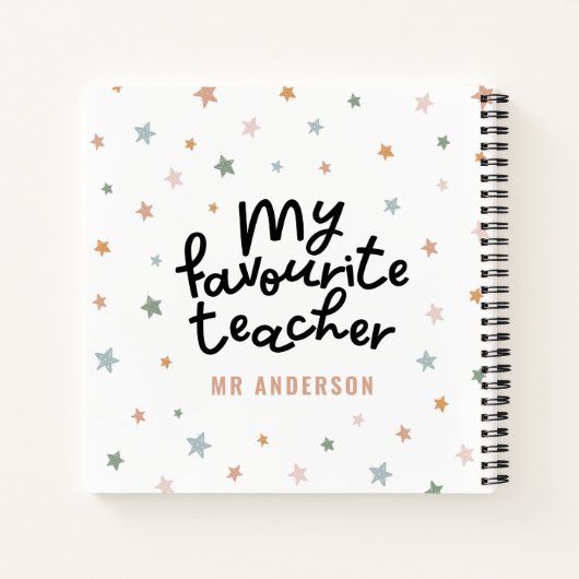 Modernes, farbenfrohes Lieblingssterngeschenk für Notizblock (Rückseite)