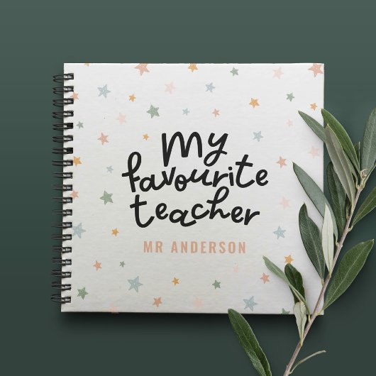 Modernes, farbenfrohes Lieblingssterngeschenk für Notizblock