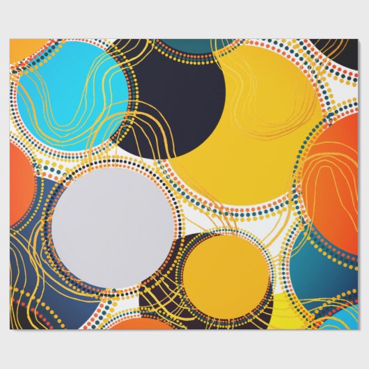 Modernes, farbenfrohes Muster, Fun Geo Abstrakt Geschenkpapier (Flach)