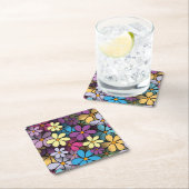 Modernes, farbenfrohes Muster Rechteckiger Pappuntersetzer (Vor Ort)