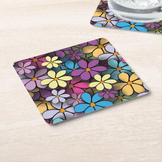 Modernes, farbenfrohes Muster Rechteckiger Pappuntersetzer (angewinkelt)