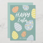 modernes, farbenfrohes Ostern Feiertagskarte (Vorne/Hinten)