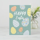 modernes, farbenfrohes Ostern Feiertagskarte (Stehend Vorderseite)