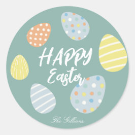 modernes, farbenfrohes Ostern Runder Aufkleber