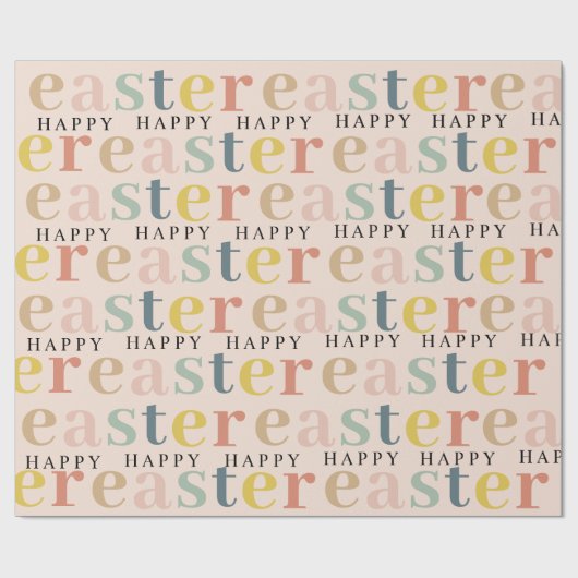 Modernes, farbenfrohes Osterpackpapier Geschenkpapier (Flach)