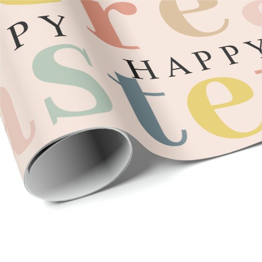 Modernes, farbenfrohes Osterpackpapier Geschenkpapier (Rolleneckpunkt)