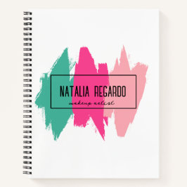 Modernes, farbenfrohes Pinselstrichbuch für Mädche Notizblock