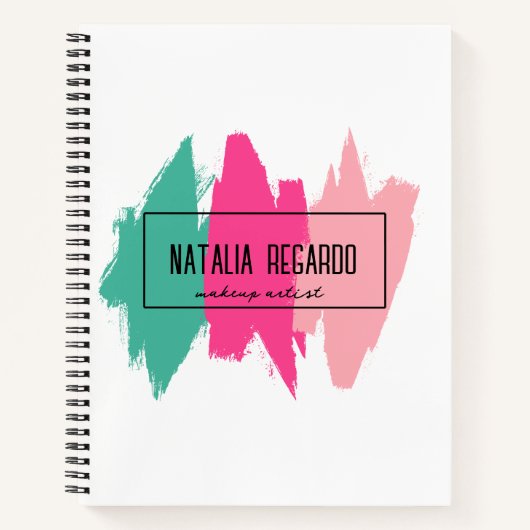 Modernes, farbenfrohes Pinselstrichbuch für Mädche Notizblock (Vorderseite)