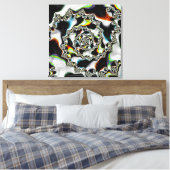Modernes, farbenfrohes psychedelisches Spiral-Frak Leinwanddruck (Insitu (Schlafzimmer))