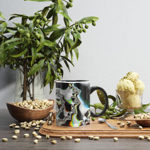 Modernes, farbenfrohes psychedelisches Spiral-Frak Tasse