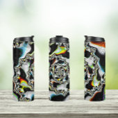 Modernes, farbenfrohes psychedelisches Spiral-Frak Thermosbecher