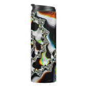 Modernes, farbenfrohes psychedelisches Spiral-Frak Thermosbecher (Nach rechts gedreht)