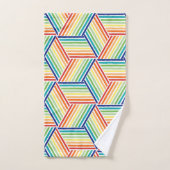 Modernes, farbenfrohes Rainbow Cube Pattern Badezi Badhandtuch Set (Handtuch)