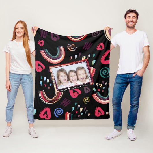Modernes, farbenfrohes Rainbow Custom Foto Fleecedecke (Beispiel)