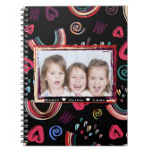 Modernes, farbenfrohes Rainbow Custom Foto Notizblock (Vorderseite)