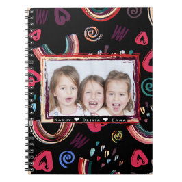 Modernes, farbenfrohes Rainbow Custom Foto Notizblock