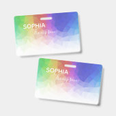 Modernes, farbenfrohes Rainbow Polygonal Design -  Ausweis (Vorder- & Rückseite)