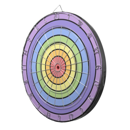 Modernes, farbenfrohes Regenbogenfarbenmuster Dartscheibe (Vorderseite rechts)