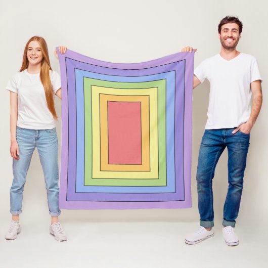 Modernes, farbenfrohes Regenbogenfarbenmuster Fleecedecke (Beispiel)