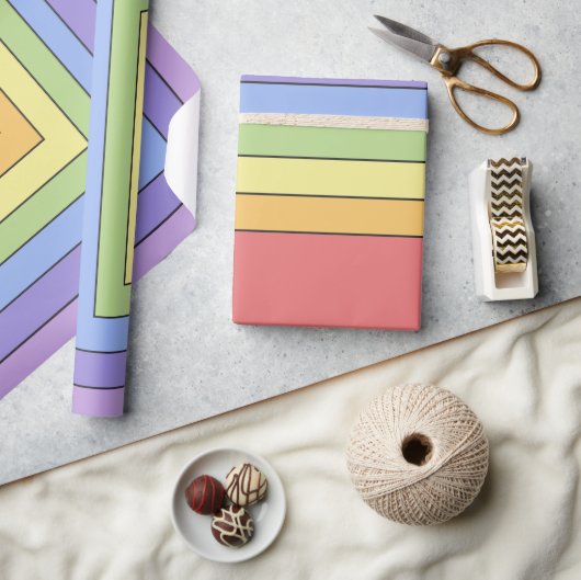Modernes, farbenfrohes Regenbogenfarbenmuster Geschenkpapier (Kunsthandwerk)
