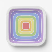 Modernes, farbenfrohes Regenbogenfarbenmuster Pappteller (Vorderseite)