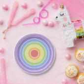 Modernes, farbenfrohes Regenbogenfarbenmuster Pappteller (Party)