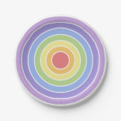 Modernes, farbenfrohes Regenbogenfarbenmuster Pappteller (Vorderseite)