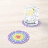 Modernes, farbenfrohes Regenbogenfarbenmuster Runder Pappuntersetzer (Vor Ort)