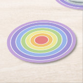 Modernes, farbenfrohes Regenbogenfarbenmuster Runder Pappuntersetzer (Angewinkelt)