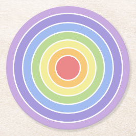 Modernes, farbenfrohes Regenbogenfarbenmuster Runder Pappuntersetzer