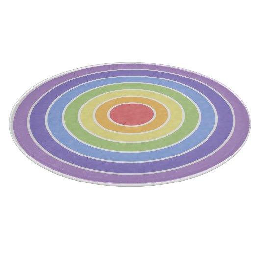 Modernes, farbenfrohes Regenbogenfarbenmuster Schneidebrett (Ecke)
