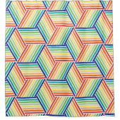 Modernes, farbenfrohes Regenbogenkuppelmuster Duschvorhang (Vorderseite)