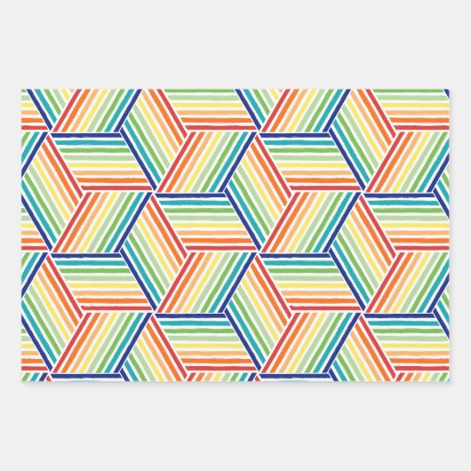 Modernes, farbenfrohes Regenbogenkuppelmuster Geschenkpapier Set (Vorderseite 2)