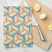 Modernes, farbenfrohes Regenbogenkuppelmuster Geschirrtuch (Viertel Falte)