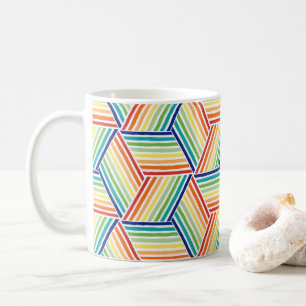 Modernes, farbenfrohes Regenbogenkuppelmuster Kaffeetasse