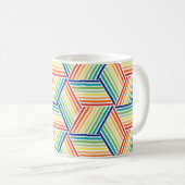 Modernes, farbenfrohes Regenbogenkuppelmuster Kaffeetasse (VorderseiteRechts)