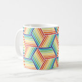 Modernes, farbenfrohes Regenbogenkuppelmuster Kaffeetasse (Vorderseite Links)