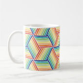 Modernes, farbenfrohes Regenbogenkuppelmuster Kaffeetasse (Links)
