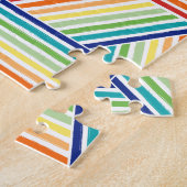 Modernes, farbenfrohes Regenbogenkuppelmuster Schw Puzzle (Seite)