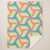 Modernes, farbenfrohes Regenbogenkuppelmuster Sherpadecke (Vorderseite)