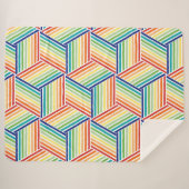 Modernes, farbenfrohes Regenbogenkuppelmuster Sherpadecke (Vorderseite (Horizontal))