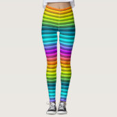 Modernes, farbenfrohes Regenbogenmuster Leggings (Vorderseite)