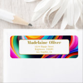 Modernes farbenfrohes Retro-Wave-Adressetikett (Insitu)