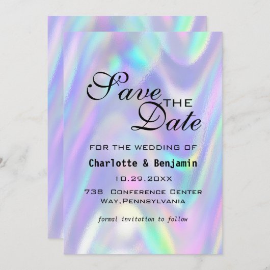 Modernes, farbenfrohes, Save the Date Abstrakt (Vorne/Hinten)