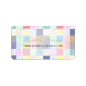 Modernes, farbenfrohes Schachbrett Adressaufkleber (Vorne)