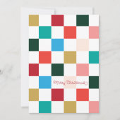 Modernes, farbenfrohes Schachbrett Feiertagskarte (Vorderseite)